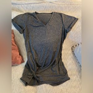 Gray v-neck t-shirt dress